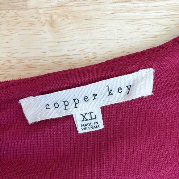 Copper Key Berry Velvet Stripe Dress - Picture 9 of 11